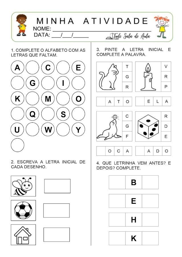 Atividades com Alfabeto – Educação Infantil