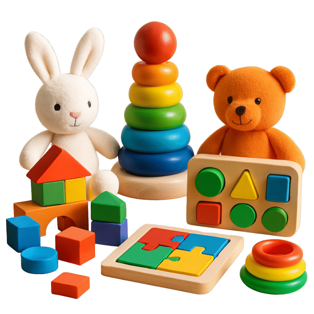Imagem de brinquedos pedagógicos coloridos